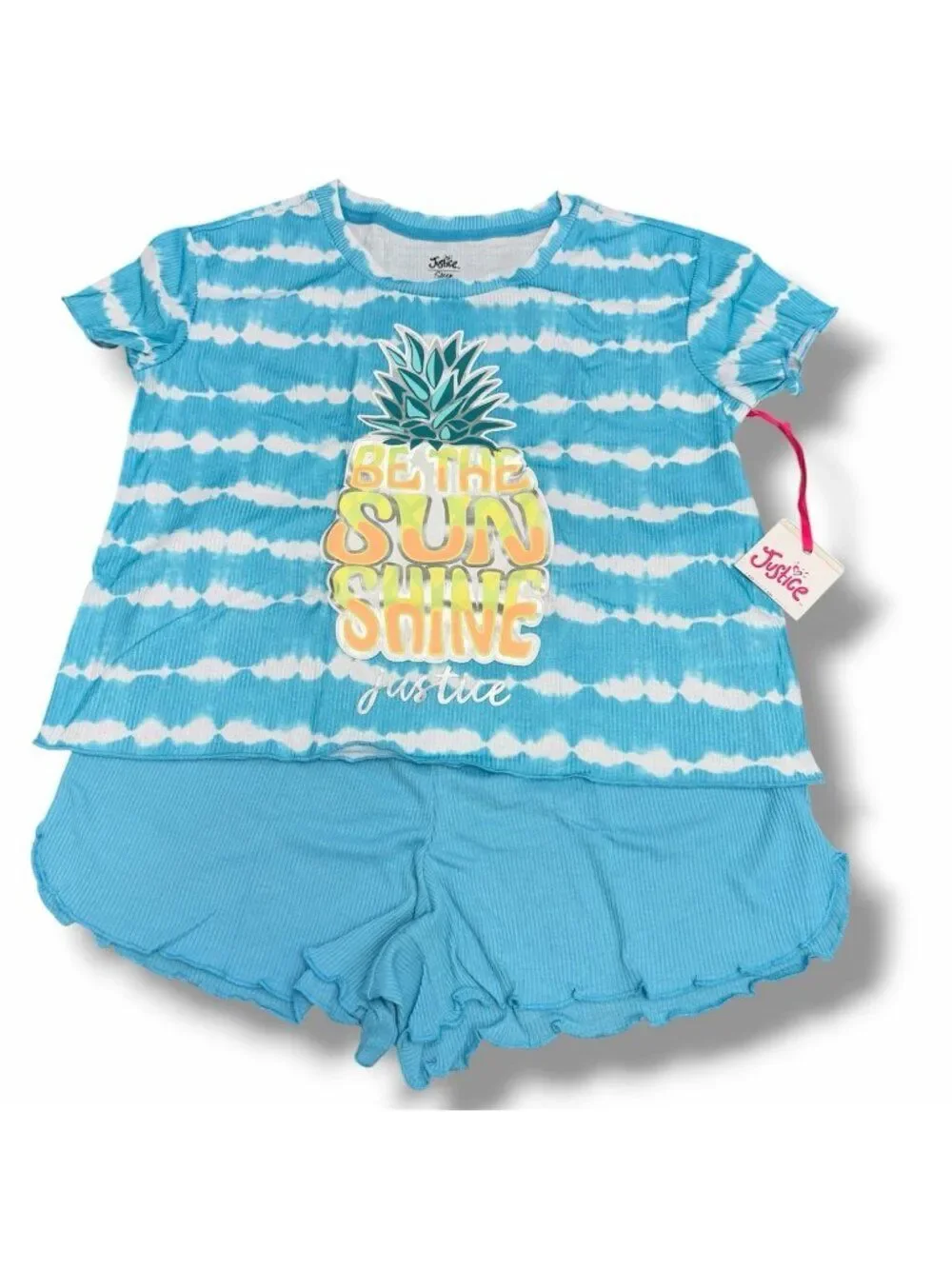Justice Shorts Pajama Set 2 Piece Size 10P